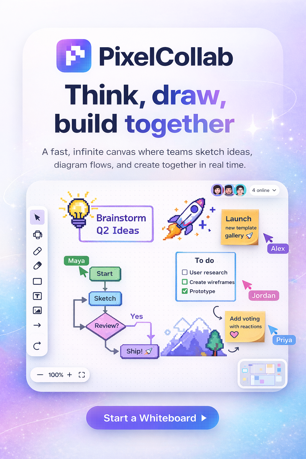 PixelCollab: Real-Time Collaborative Whiteboard